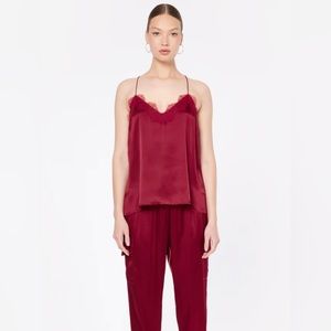 NWOT CAMI NYC Racer Charmeuse Cami Mulled Wine
